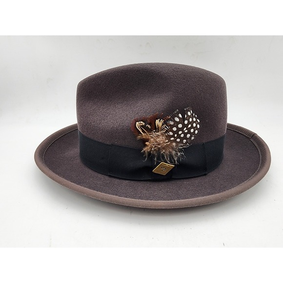 Stacy Adams Other - Stacy Adam's Black Grey Wool Godfather Hat Size M Made In USA